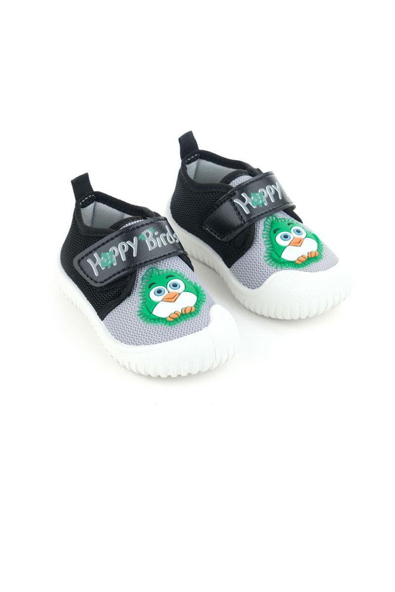 Gezer Yazlık Bebe Erkek Keten Happy Bird Cırt Cırtlı Ayarlanabilir Ayakkabı