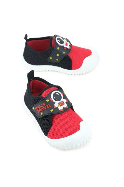 Gezer Yazlık Bebe Erkek Çocuk Cırt Cırtlı Ayarlanabilir Space Travel Keten Panduf Ayakkabı