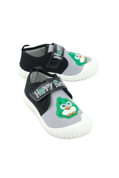 Gezer Yazlık Erkek Çocuk Keten Happy Bird Cırt Cırtlı Ayarlanabilir Ayakkabı