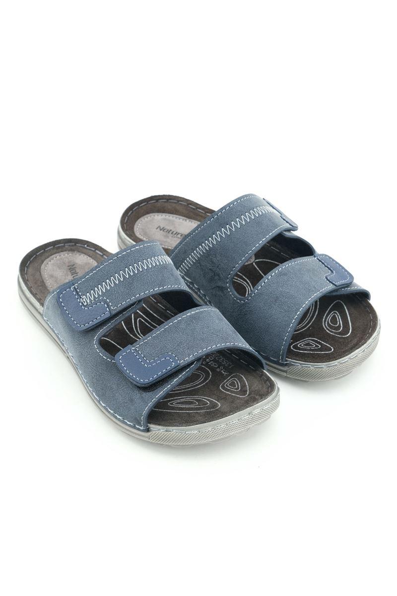 Gezer Naturela Comfort Erkek Yazl?k ?? Taban Hakiki Deri ?ift C?rtl? Ayarlanabilir Rahat Taban Günlük Terlik
