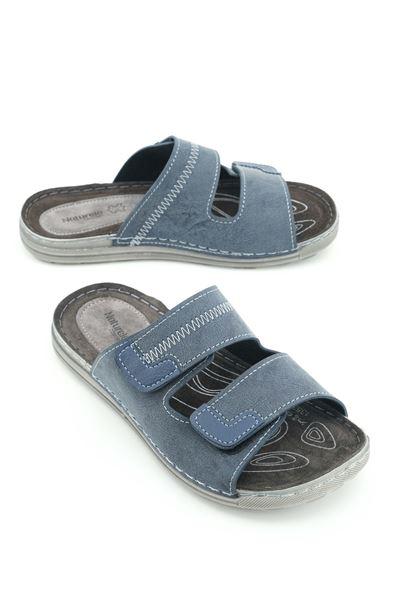 Gezer Naturela Comfort Erkek Yazlık İç Taban Hakiki Deri Çift Cırtlı Ayarlanabilir Rahat Taban Günlük Terlik